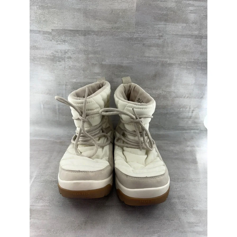 Ryka Highlight Women 8.5M Cream Quilted Water Repellent Winter Boots Tread Tech